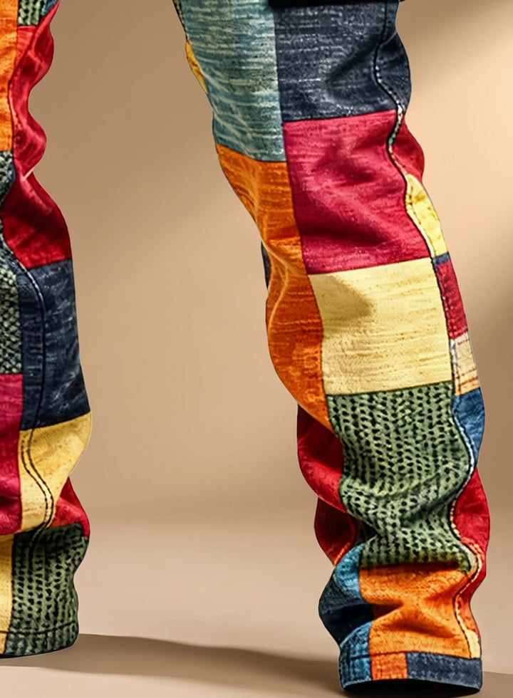 Herren Cordhose im Cargo-Stil mit Patchwork in Mehrfarbig 4