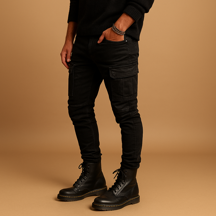 Herren Cordhose Slim mit Cargo-Taschen (3)