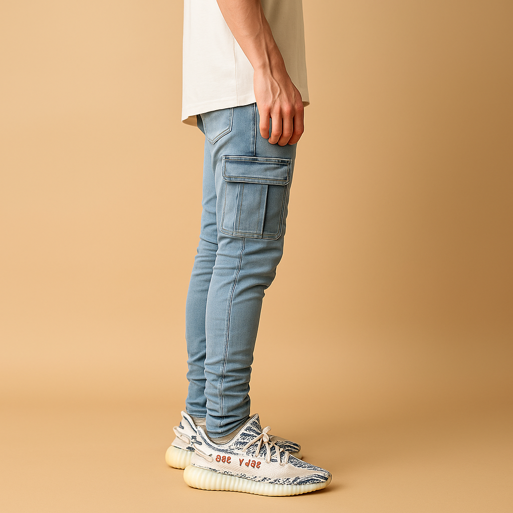 Herren Cordhose Slim mit Cargo-Taschen (4)