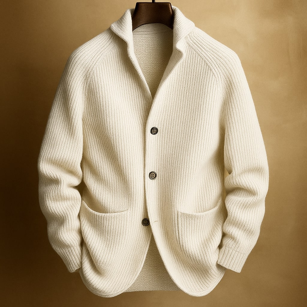 Herren Cordjacke aus Wollmischung zum Layern in Weiß