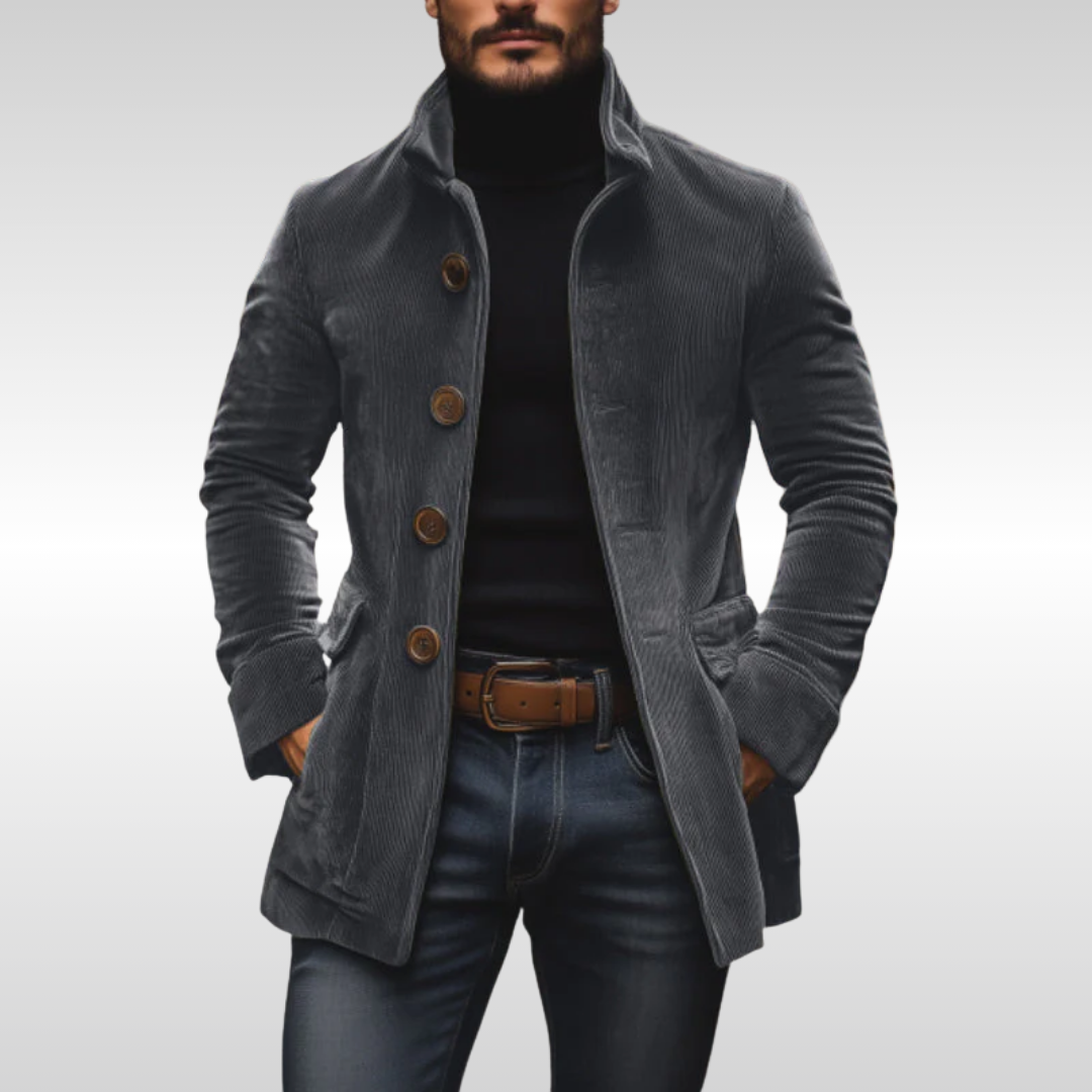 Herren Cordjacke im zeitlosen Vintage-Stil in Grau