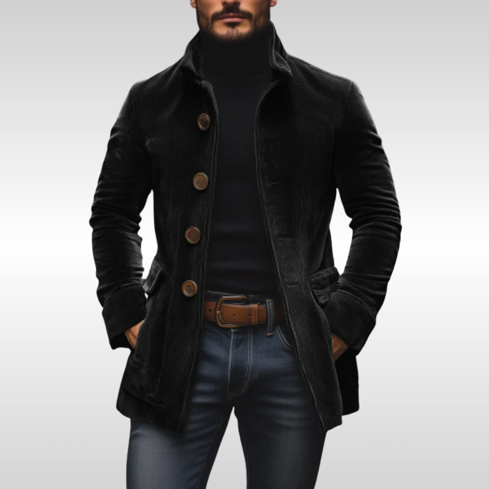 Herren Cordjacke im zeitlosen Vintage-Stil in Schwarz