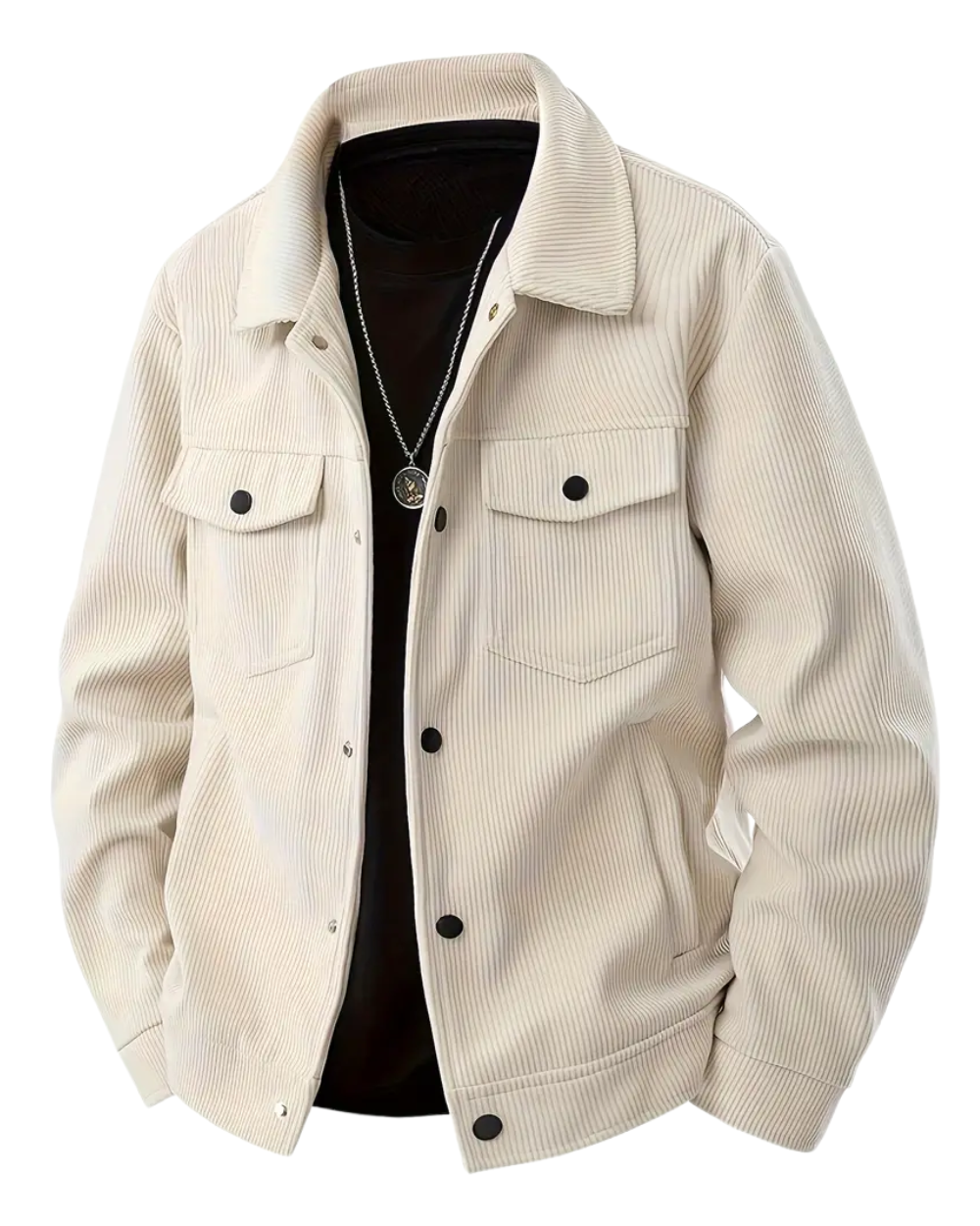 Herren Cordjacke mit strukturiertem Schnitt in Beige