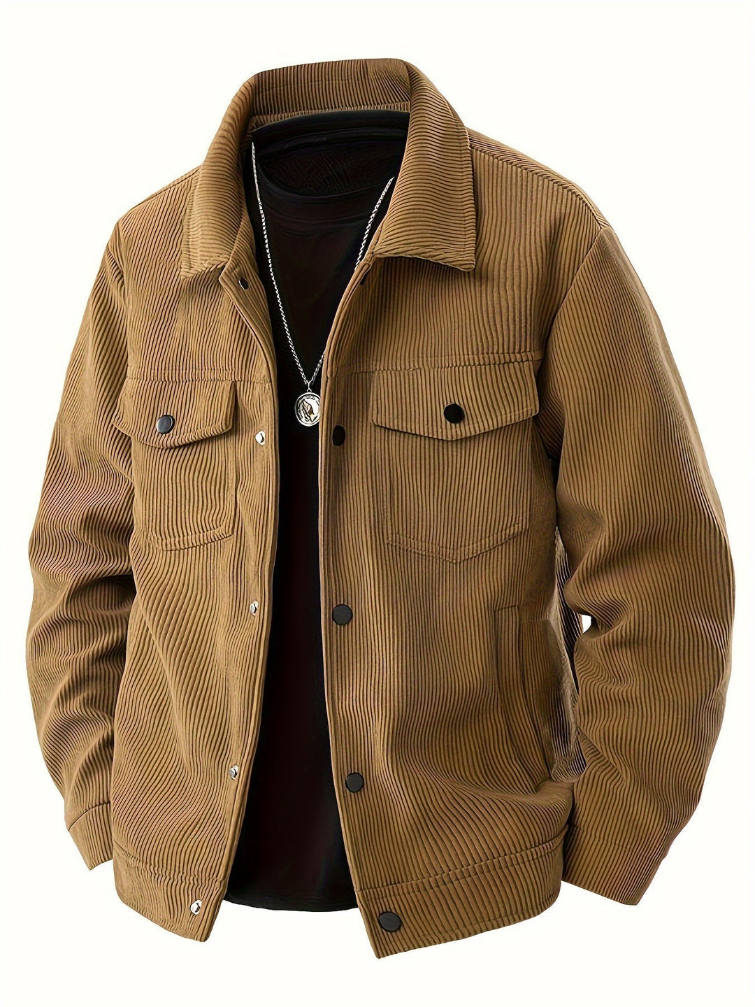 Herren Cordjacke mit strukturiertem Schnitt in Braun
