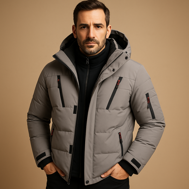 Herren Daunenjacke Alltagstauglich für Herbst in Grau