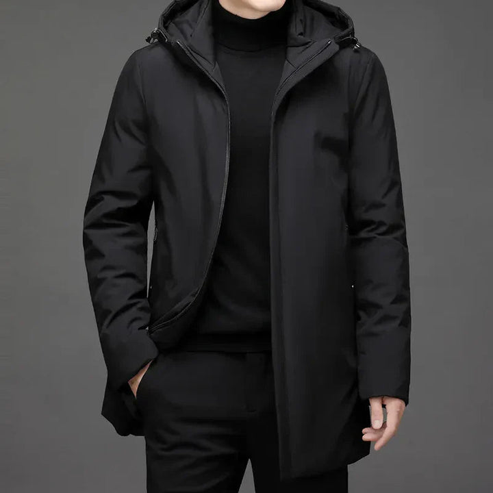 Herren Daunenjacke wasserdicht und warm in Schwarz