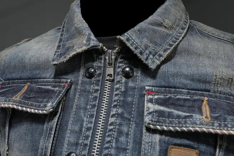 Herren Denimjacke im klassischen Vintage-Stil (5)