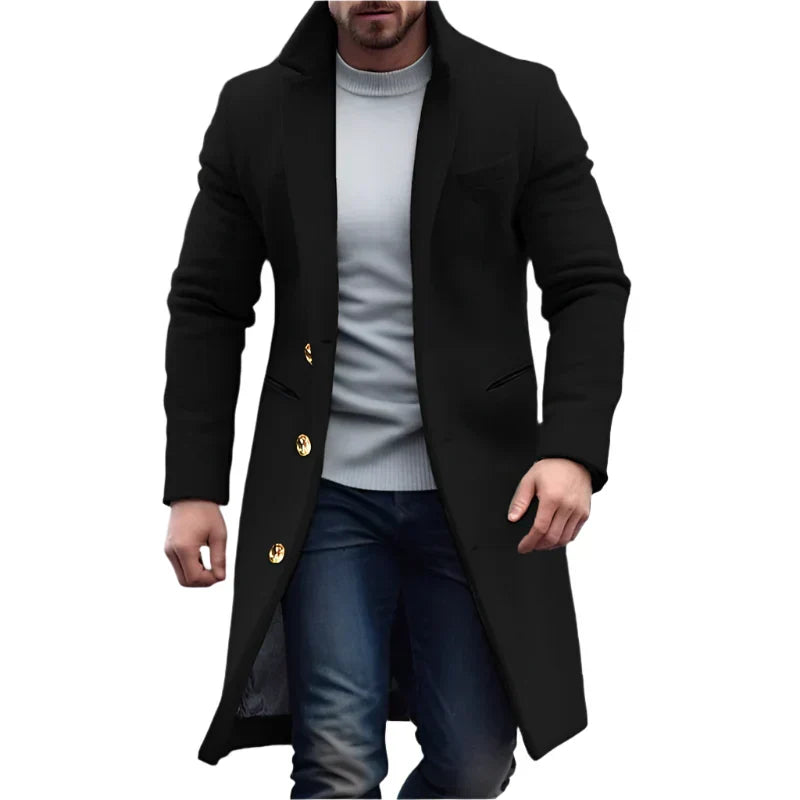 Herren Eleganter Mantel für Geschäft in Schwarz