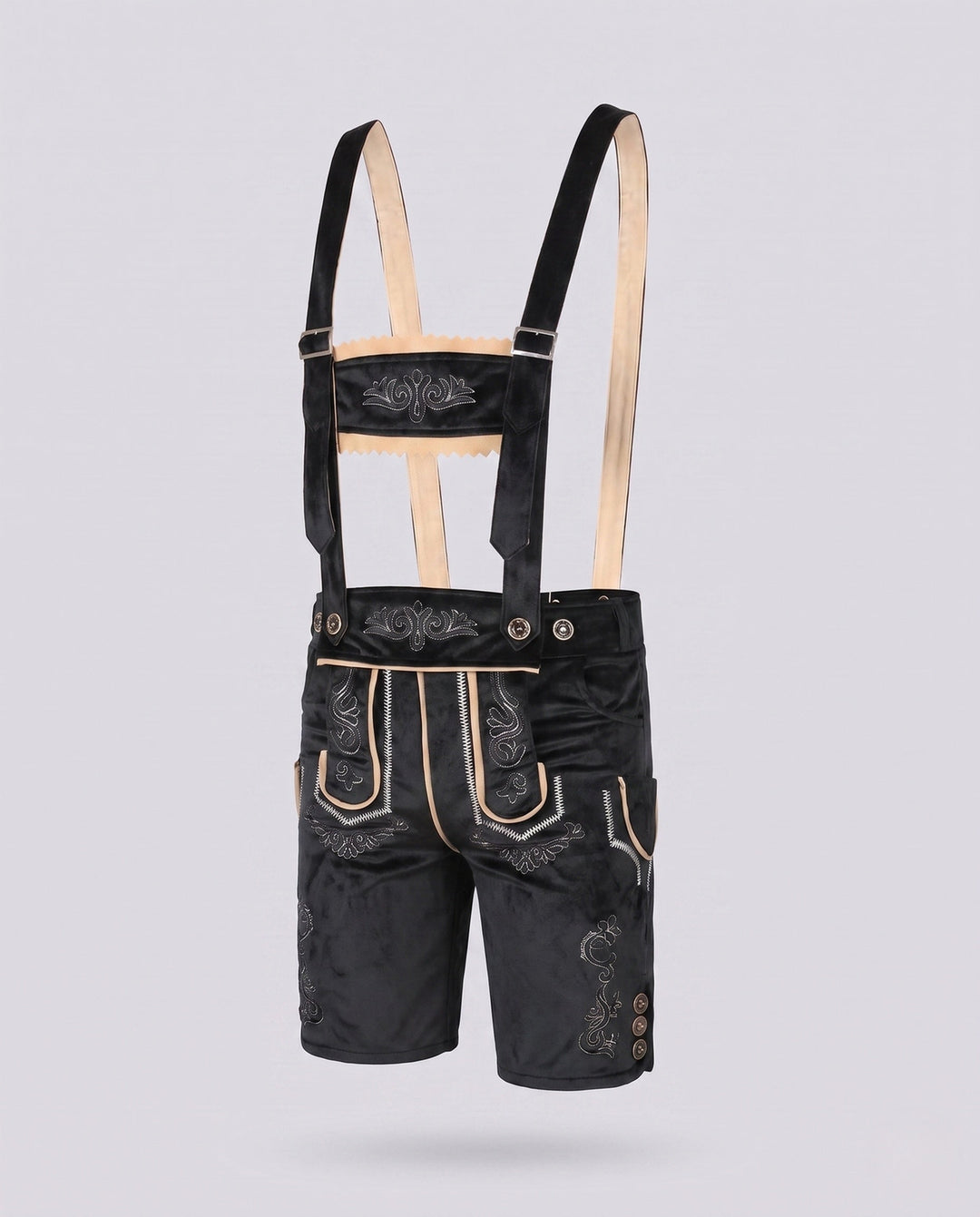 Herren Festliche Lederhose zum Oktoberfest in Schwarz