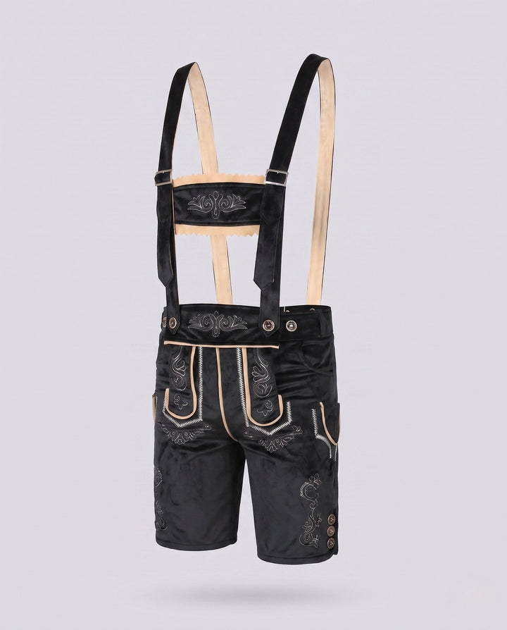 Herren Festliche Lederhose zum Oktoberfest in Schwarz