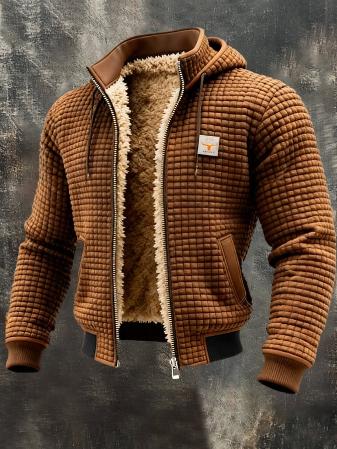 Herren Fleece-Jacke für Herbsttage in Braun
