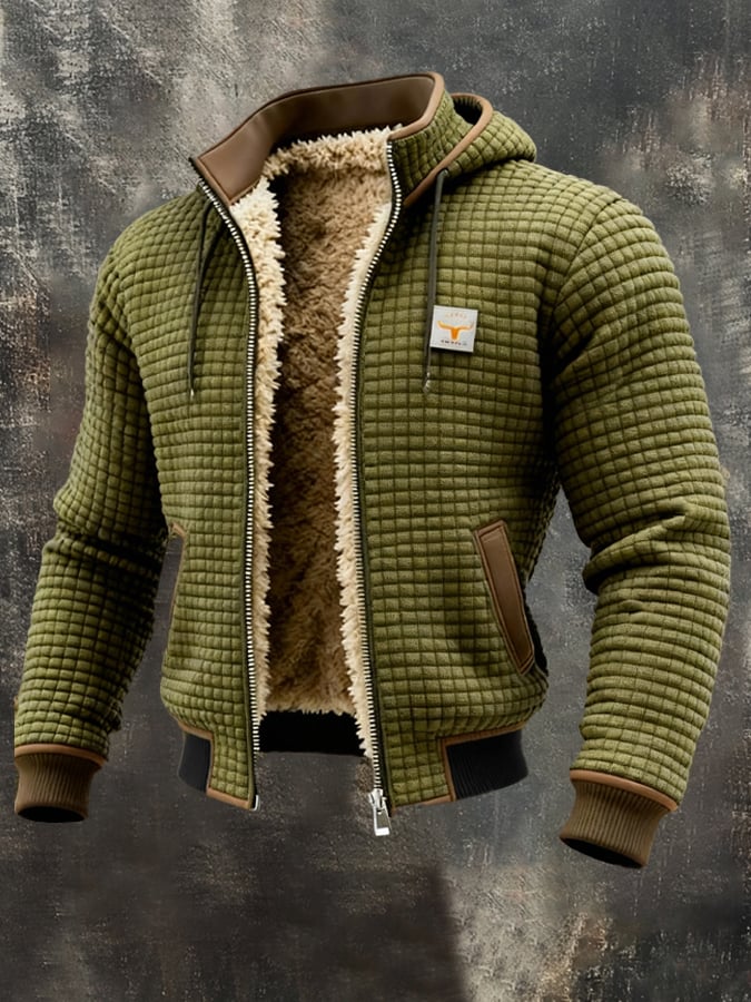 Herren Fleece-Jacke für Herbsttage in Olivgrün