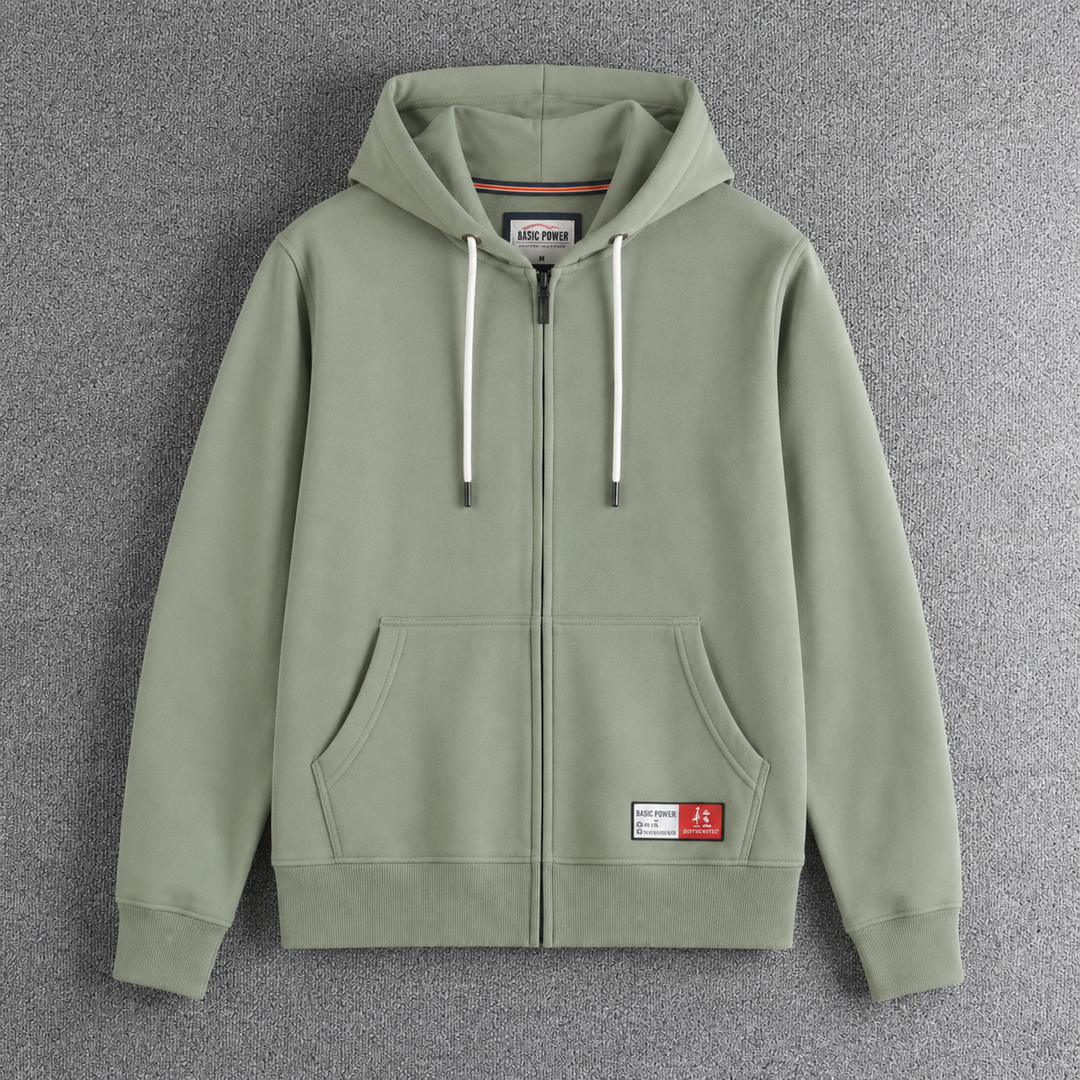 Herren Fleece Kapuzenpullover für kühle Tage in Grün
