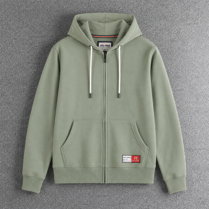 Herren Fleece Kapuzenpullover für kühle Tage in Grün