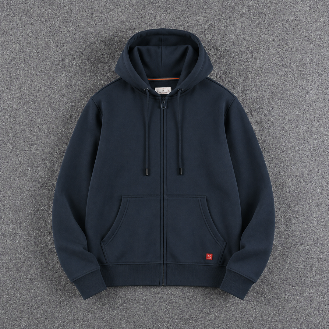 Herren Fleece Kapuzenpullover für kühle Tage in Marineblau