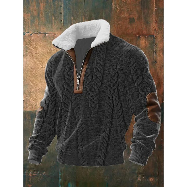 Herren Fleece-Pullover für eleganten Alltag in Schwarz
