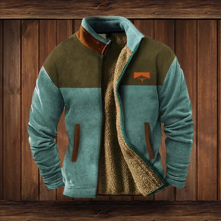 Herren Fleeceweste Urban Blockdesign für Outdoor in Blau