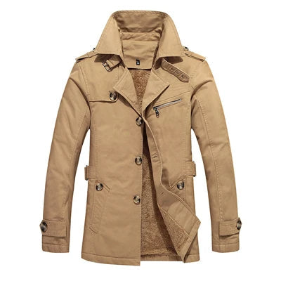 Herren Gepolsterte Trench Jacke für Herbst in Beige
