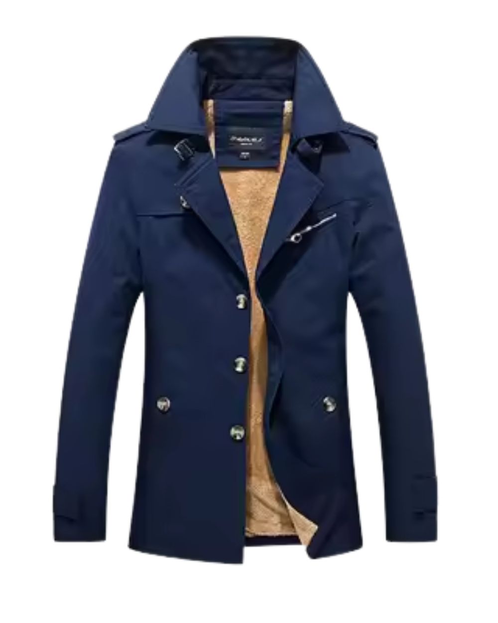 Herren Gepolsterte Trench Jacke für Herbst in Dunkelblau