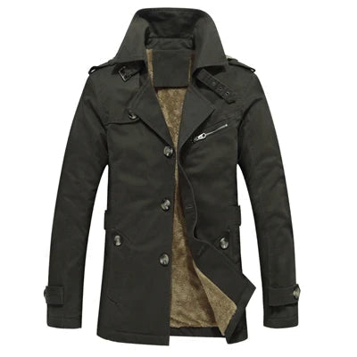 Herren Gepolsterte Trench Jacke für Herbst in Grün