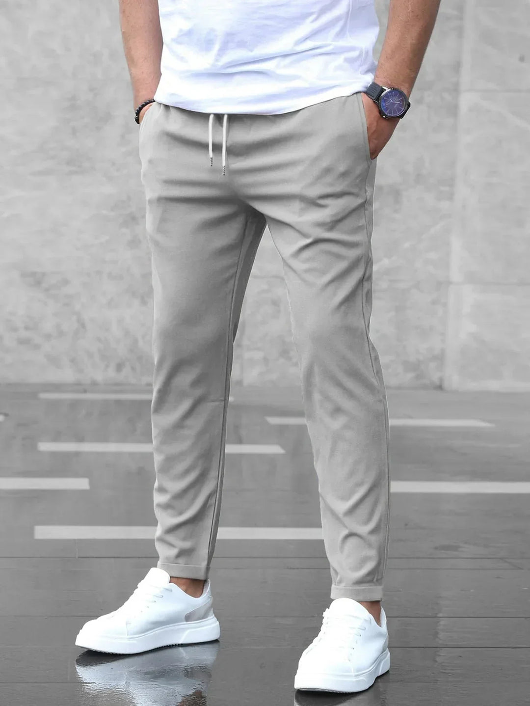 Herren Hose im klassischen Stil mit Komfortbund in Grau