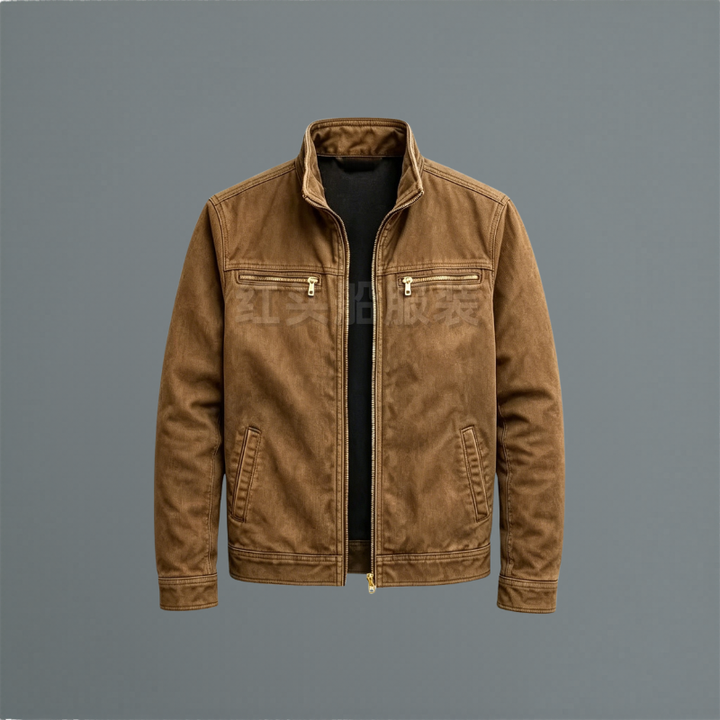Herren Jacke aus Baumwolle für Herbst in Braun