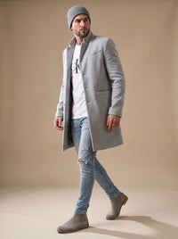 Luca | Herren Jacke aus Wollmischung in Midi-Länge