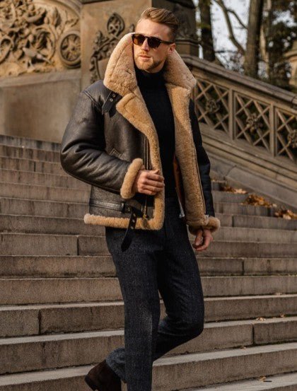 Herren Jacke im Aviator-Stil für Freizeit (2)