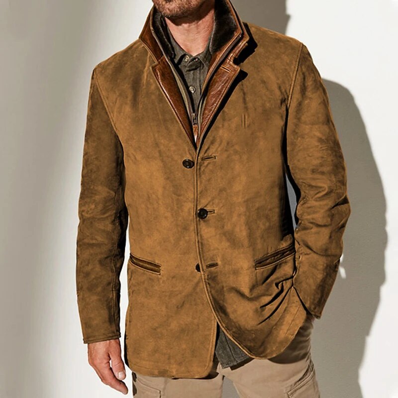 Herren Jacke im Vintage-Stil für Herbst in Braun