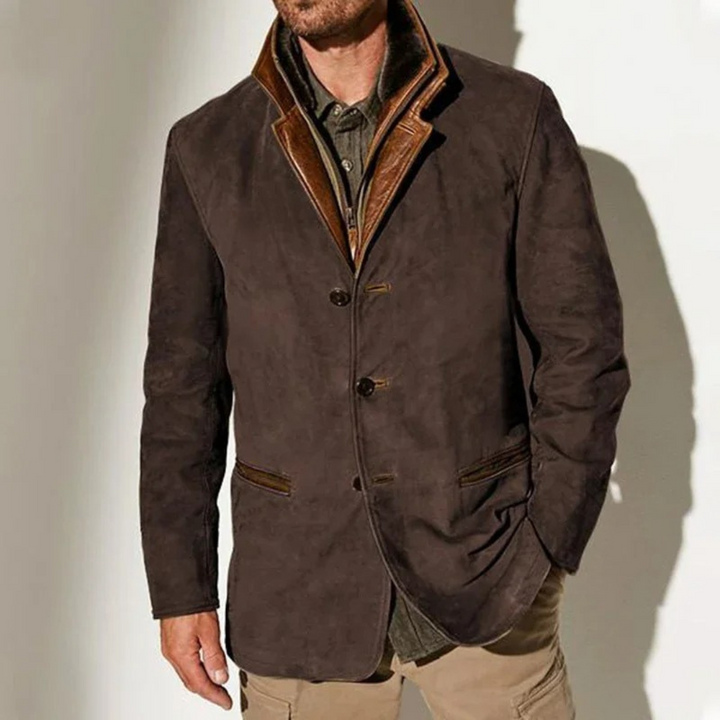 Herren Jacke im Vintage-Stil für Herbst in Dunkelbraun