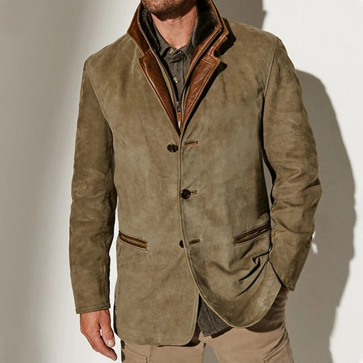 Herren Jacke im Vintage-Stil für Herbst in Khaki