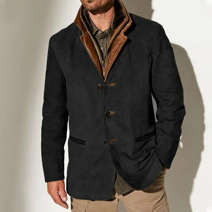 Herren Jacke im Vintage-Stil für Herbst in Schwarz