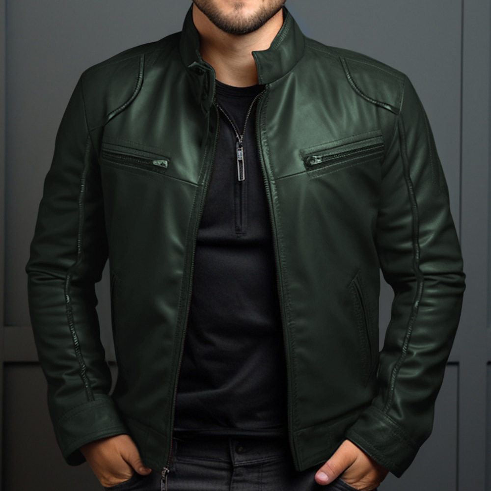Herren Jacke Leicht Wasserdicht für Herbst in Grün