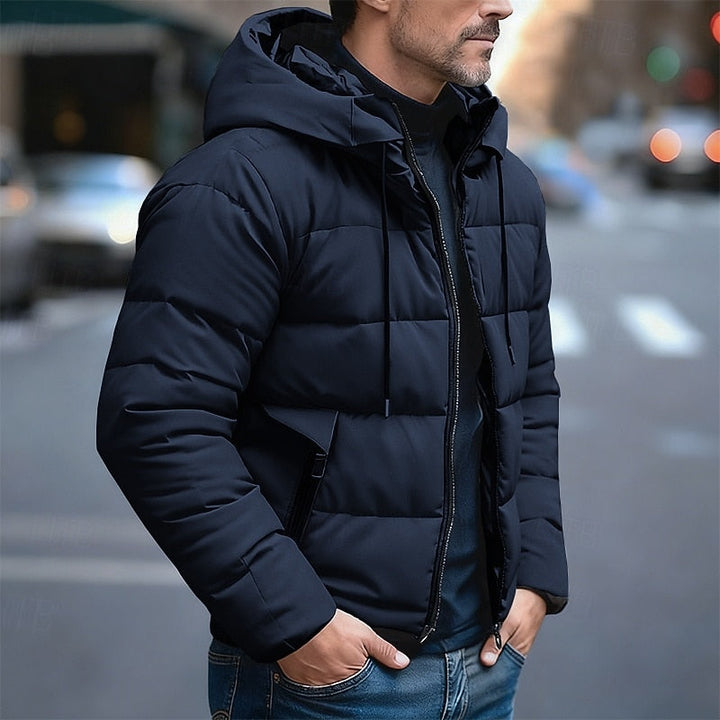 Herren Jacke mit Kapuze und Steppung in Blau