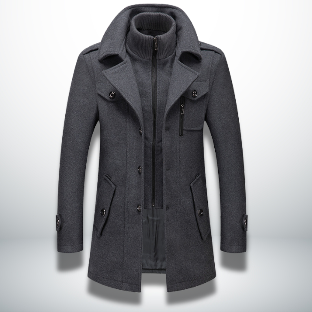 Herren Jacke mit klassischer Silhouette für Herbst in Grau