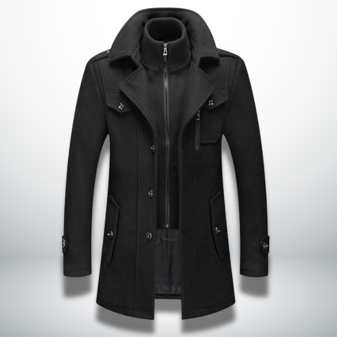 Herren Jacke mit klassischer Silhouette für Herbst in Schwarz