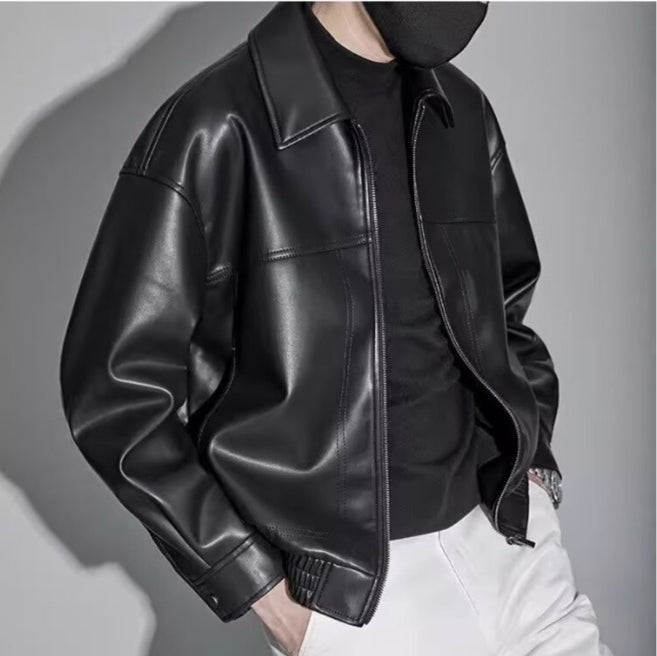 Herren Jacke Oversized modern für Herbst in Schwarz