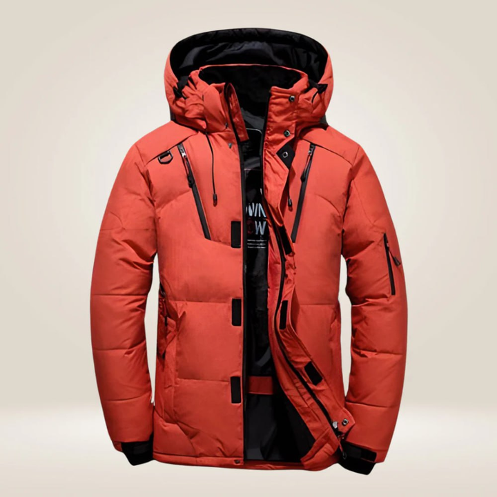 Herren Jacke Wetterfest Parka für Herbst in Orange