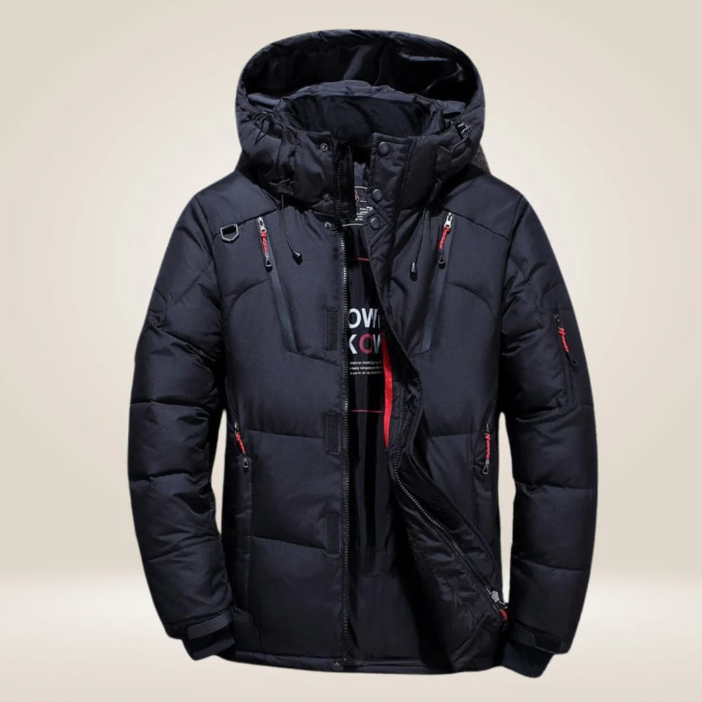 Herren Jacke Wetterfest Parka für Herbst in Schwarz