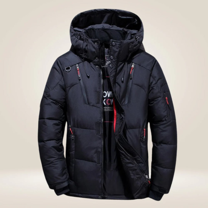 Herren Jacke Wetterfest Parka für Herbst in Schwarz