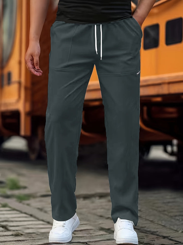 Herren Jogginghose aus elastischem Strickstoff in Dunkelgrau
