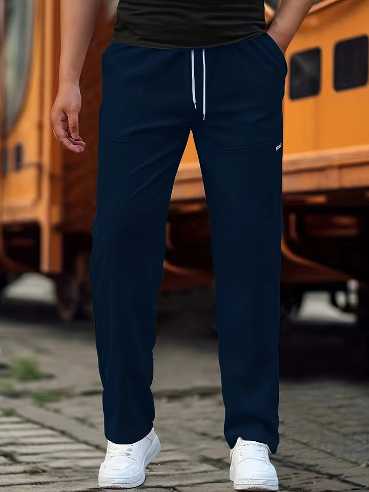 Herren Jogginghose aus elastischem Strickstoff in Marineblau
