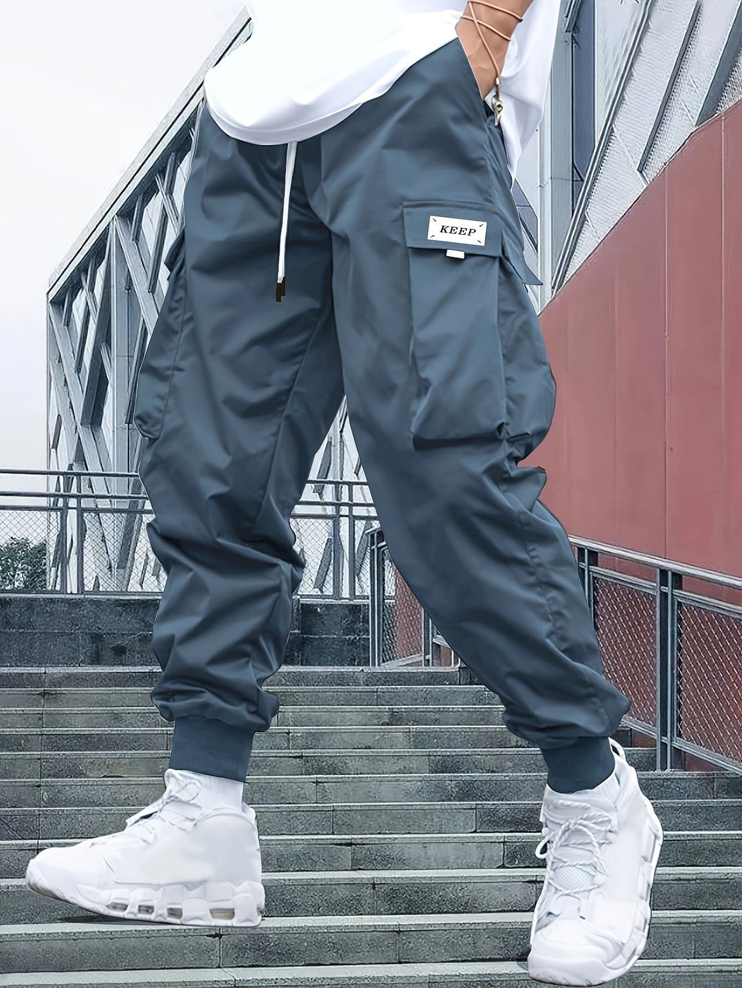 Herren Jogginghose im Cargo-Stil mit Komfort in Blau