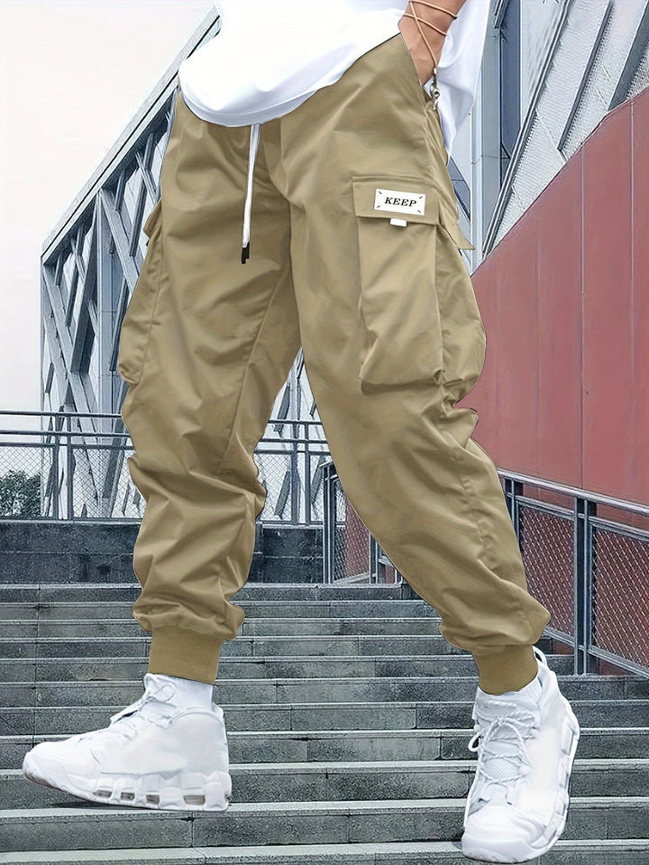 Herren Jogginghose im Cargo-Stil mit Komfort in Khaki