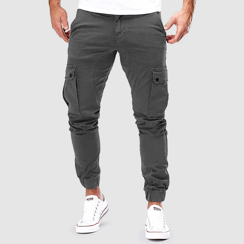 Herren Jogginghose mit Cargo-Taschen für den Alltag in Grau