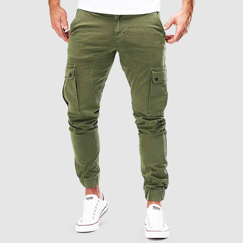 Herren Jogginghose mit Cargo-Taschen für den Alltag in Grün