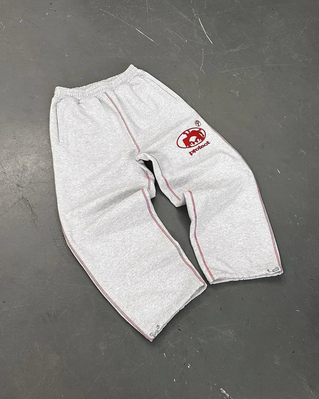 Herren Jogginghose Y2K Streetwear mit Retro-Druck in Weiß
