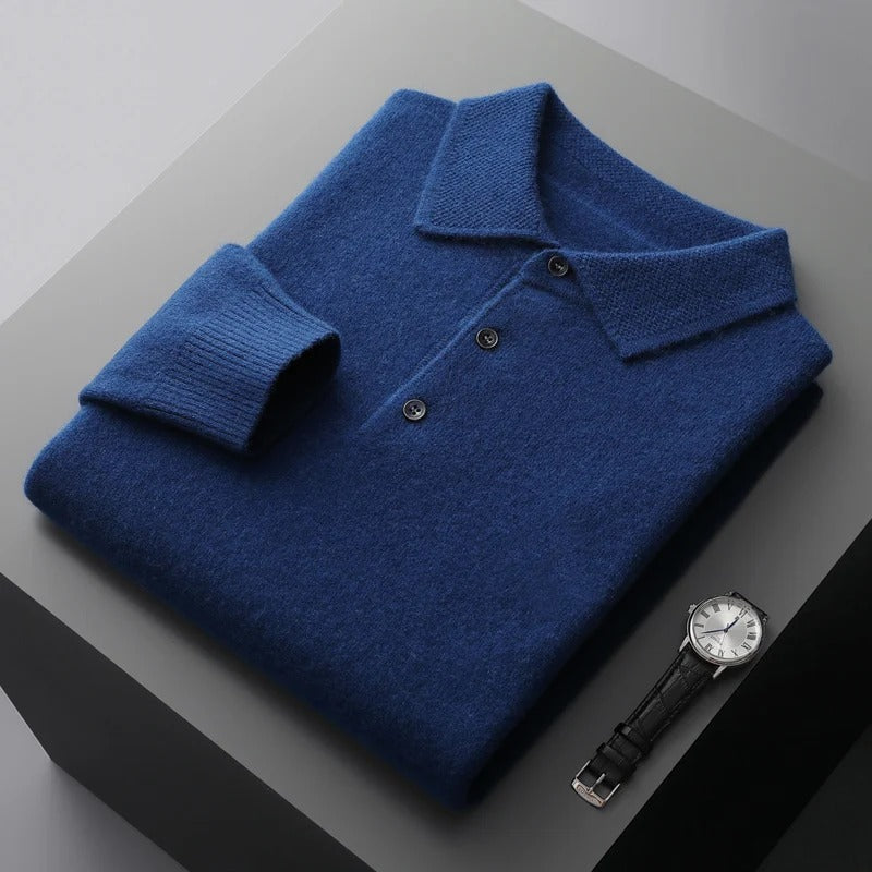 Herren Kaschmir Pullover Business Elegant in Dunkelblau