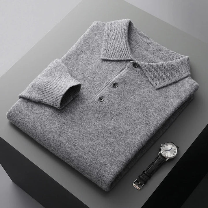Herren Kaschmir Pullover Business Elegant in Grau