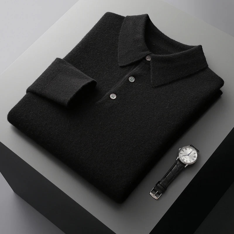 Herren Kaschmir Pullover Business Elegant in Schwarz